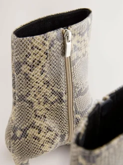 Next Forever Comfort® Chisel Toe Heeled Ankle Boots Snake