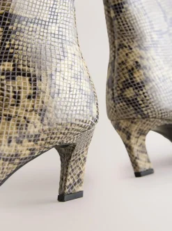 Next Forever Comfort® Chisel Toe Heeled Ankle Boots Snake