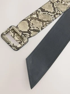 Next Snake Print PU Wide Belt Online