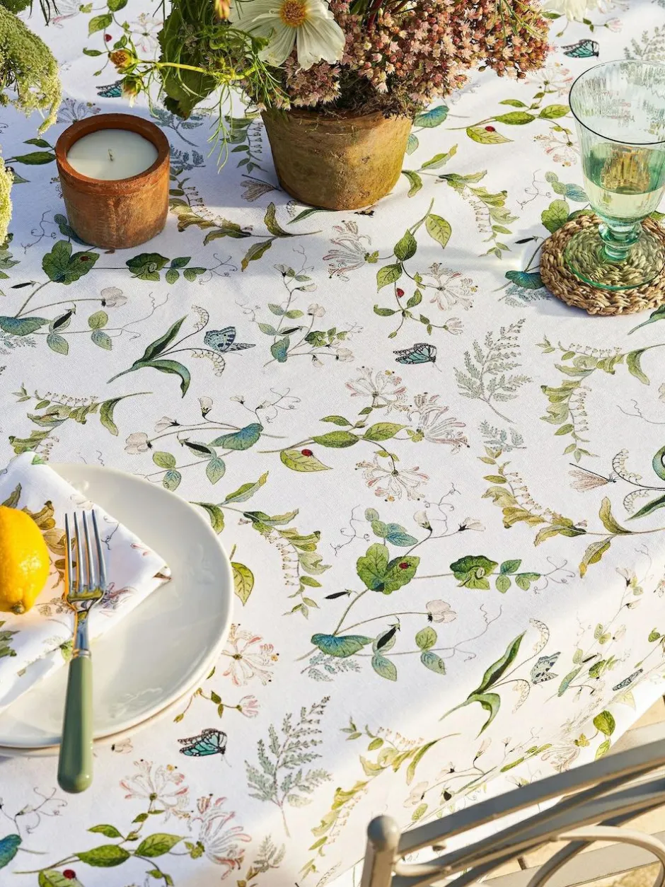 Sophie Allport Off White Wild Floral Print Cotton Tablecloth Best
