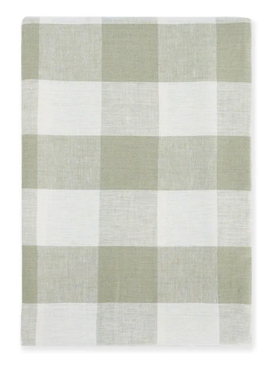 Sophie Allport Sage Green Gingham Linen Tablecloth Best