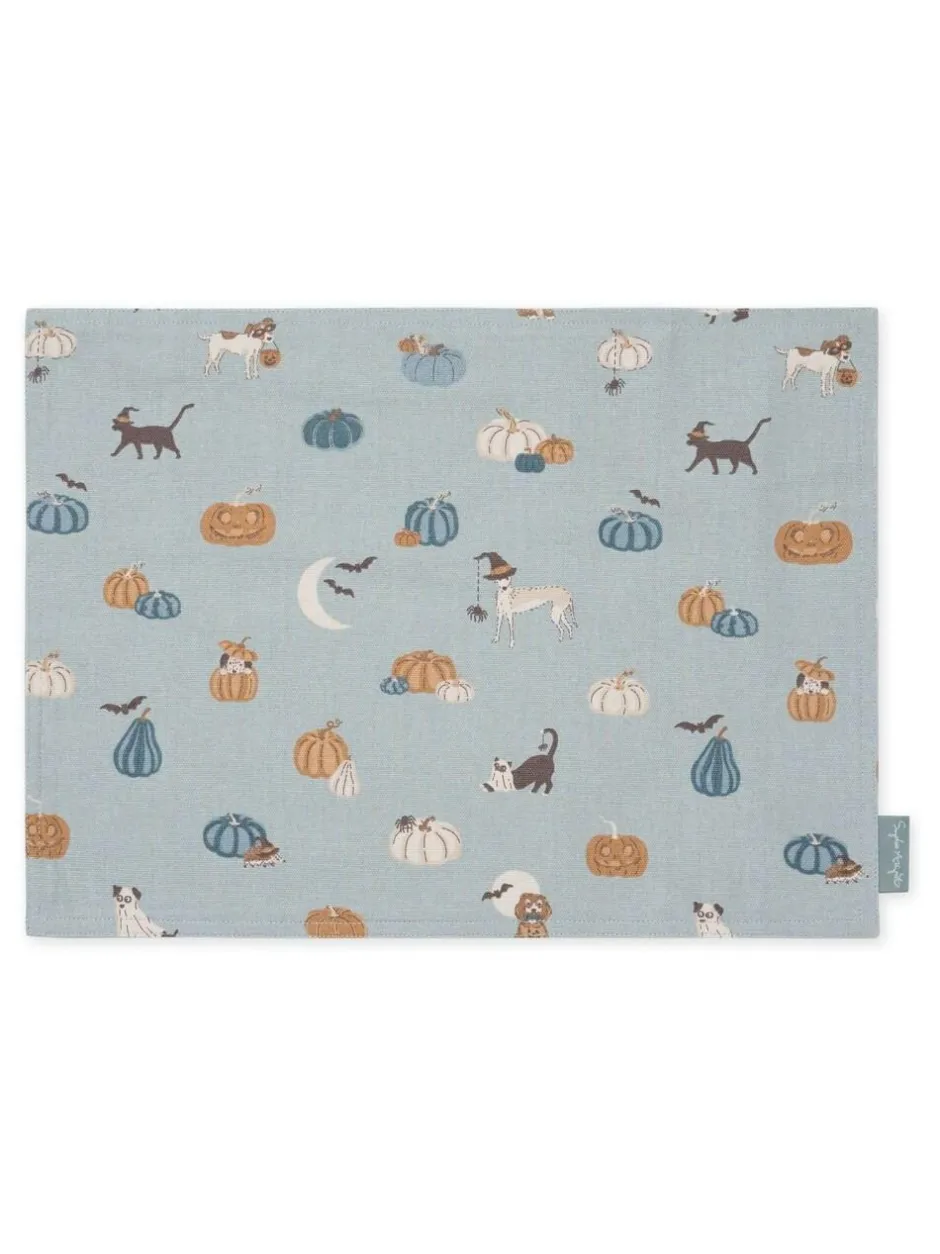 Sophie Allport Soft Teal Paws & Pumpkins Washable Placemats Set of 2 Clearance