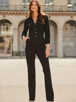 Sosandar Black Utility Pocket Jumpsuit Online