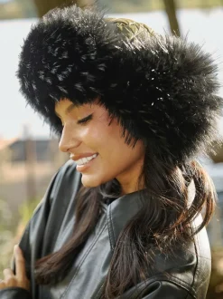 South Beach Faux Fur Ski Trapper Hat Green
