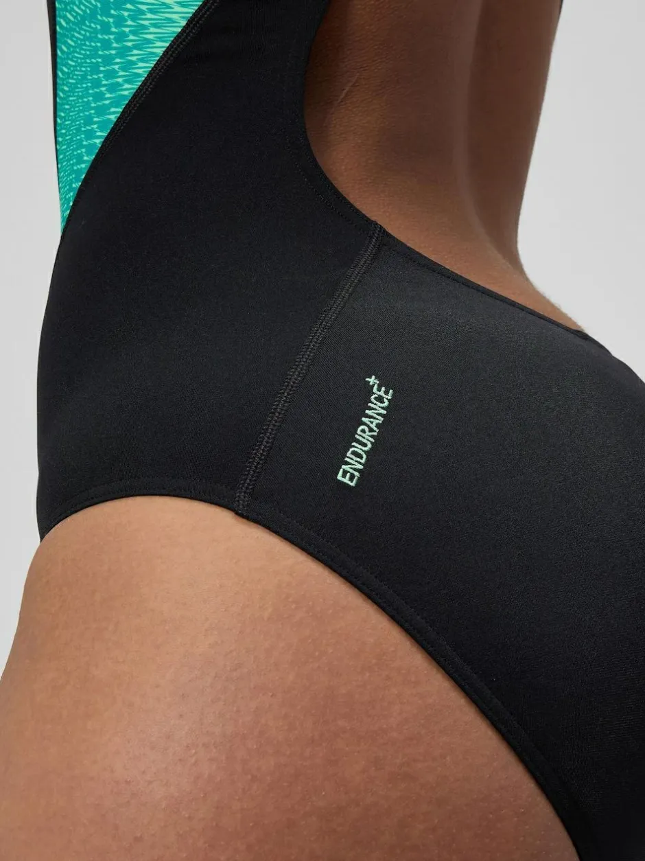 Speedo Placement Laneback Swimsuit Blue Best