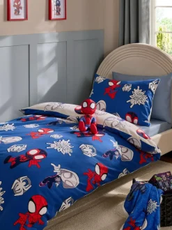 Next Spidey and Friends Supersoft 100% Brushed Cotton Duvet Cover and Pillowcase Set New