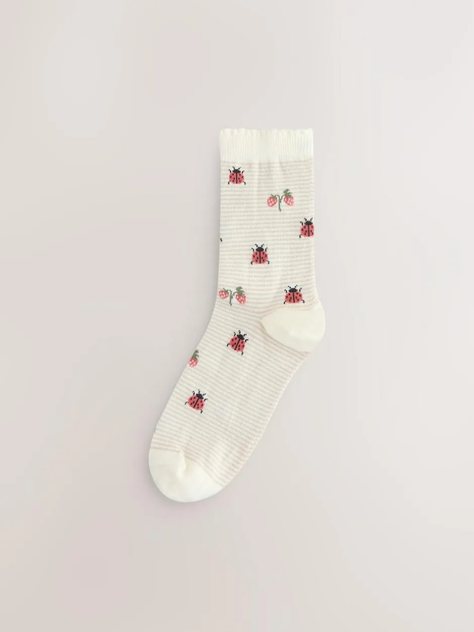 Next Ankle Socks 5 Pack spring print