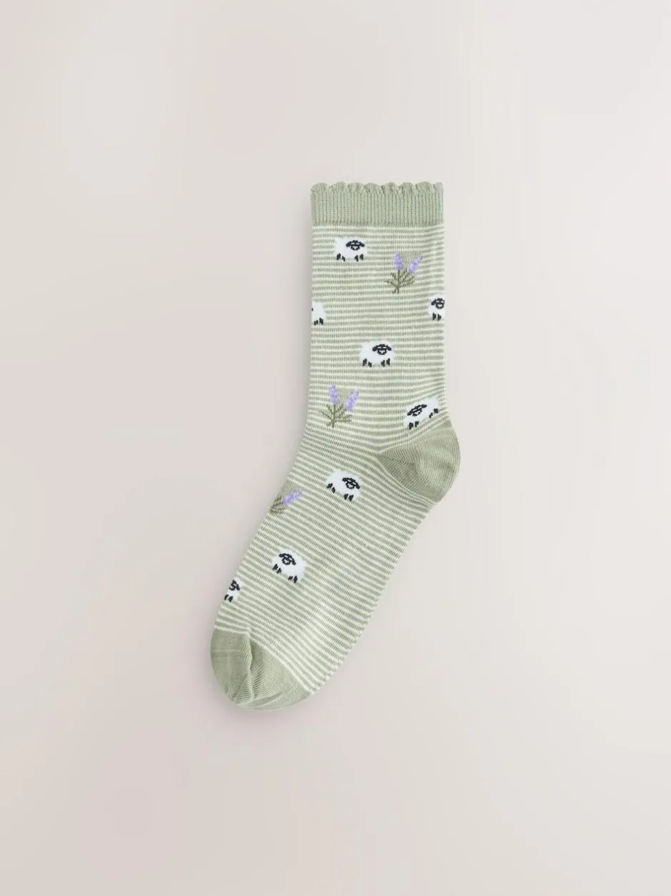 Next Ankle Socks 5 Pack spring print