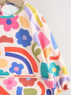 Next Stampy Floral Weaning And Feeding Sleeved Bib