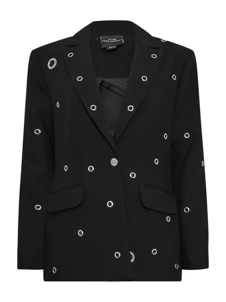 Star by Julien MacDonald Black Eyelet Blazer Jacket Sale