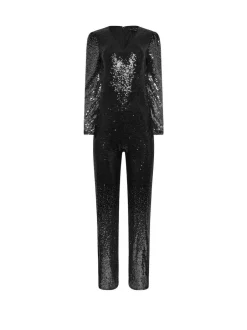 Star by Julien MacDonald Black Sequin Ombre Jumpsuit Outlet