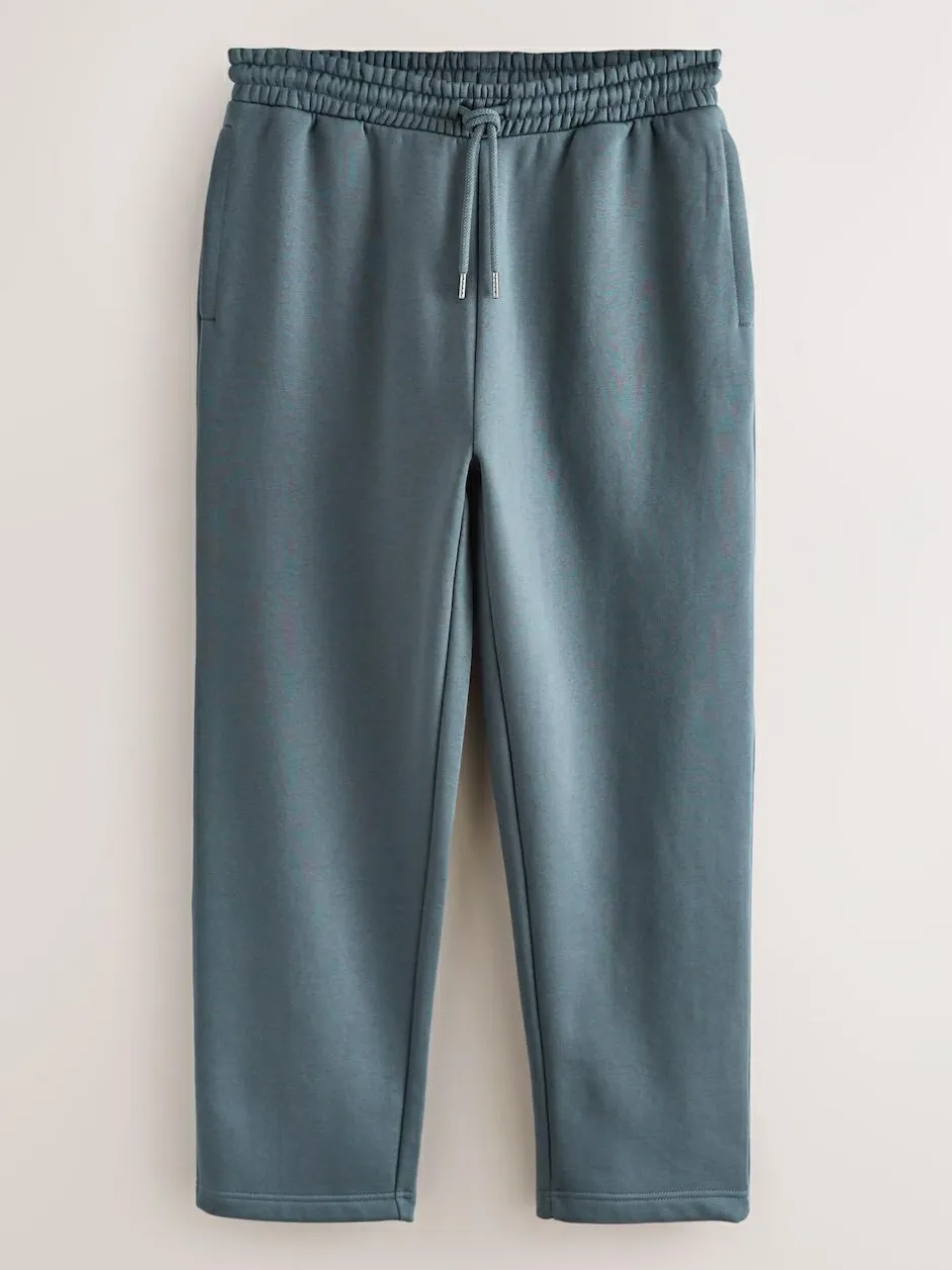 Next Steel Blue Straight Fit Relaxed Fit Brushback Heavyweight Joggers New