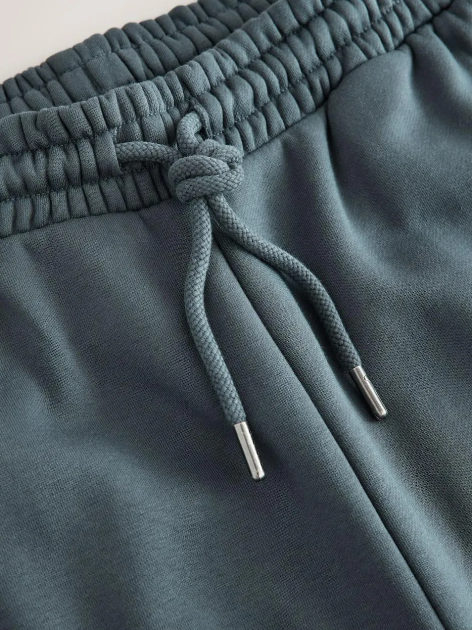 Next Steel Blue Straight Fit Relaxed Fit Brushback Heavyweight Joggers New