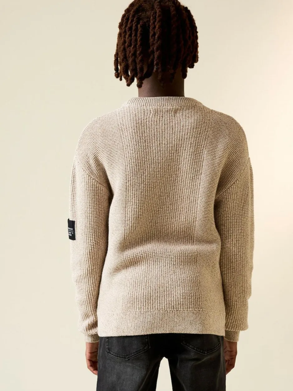 Next Stone Brown Utility Knitted Crew Neck Jumper (3-16yrs) Hot