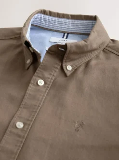 Next Stone Natural Regular Fit Short Sleeve Oxford Shirt Online