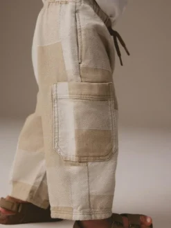 Next Stone Patchwork Wide Leg Pull On Cargo 100% Cotton Jeans (3mths-7yrs) New