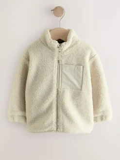 Next Stone Plain Funnel Neck Fleece Zip Through Fleece (3mths-7yrs) Outlet