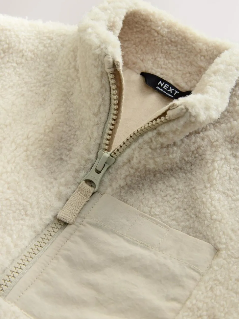 Next Stone Plain Funnel Neck Fleece Zip Through Fleece (3mths-7yrs) Outlet