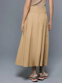 Next Pleated Midi Skirt Stone