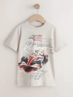 Next Stone Racing Car Regular Fit Short Sleeve Graphic Print T-Shirt (3-16yrs) Sale