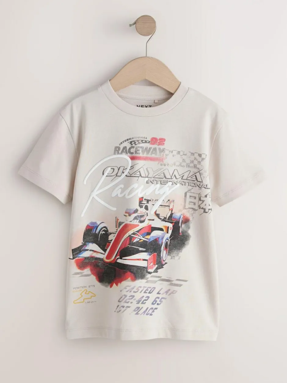 Next Stone Racing Car Regular Fit Short Sleeve Graphic Print T-Shirt (3-16yrs) Sale