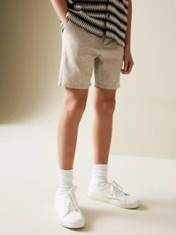 Next Stone Regular Fit Chino Linen Shorts (3-16yrs) Hot