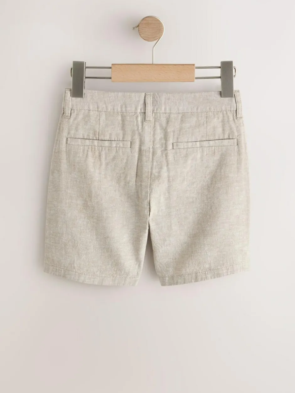Next Stone Regular Fit Chino Linen Shorts (3-16yrs) Hot