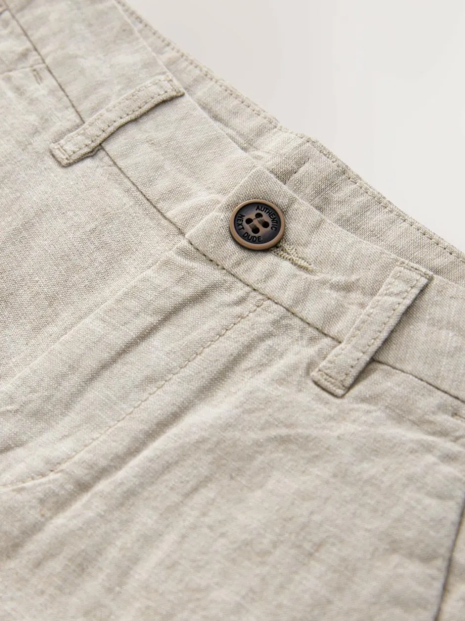 Next Stone Regular Fit Chino Linen Shorts (3-16yrs) Hot