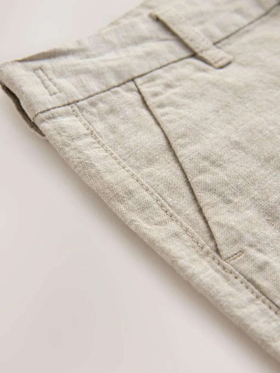 Next Stone Regular Fit Chino Linen Shorts (3-16yrs) Hot