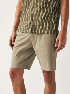 Next Relaxed Fit Stretch Chinos Shorts Stone Clearance