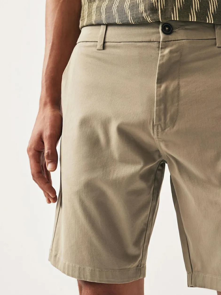 Next Relaxed Fit Stretch Chinos Shorts Stone Clearance
