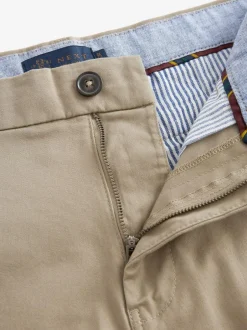 Next Relaxed Fit Stretch Chinos Shorts Stone Clearance
