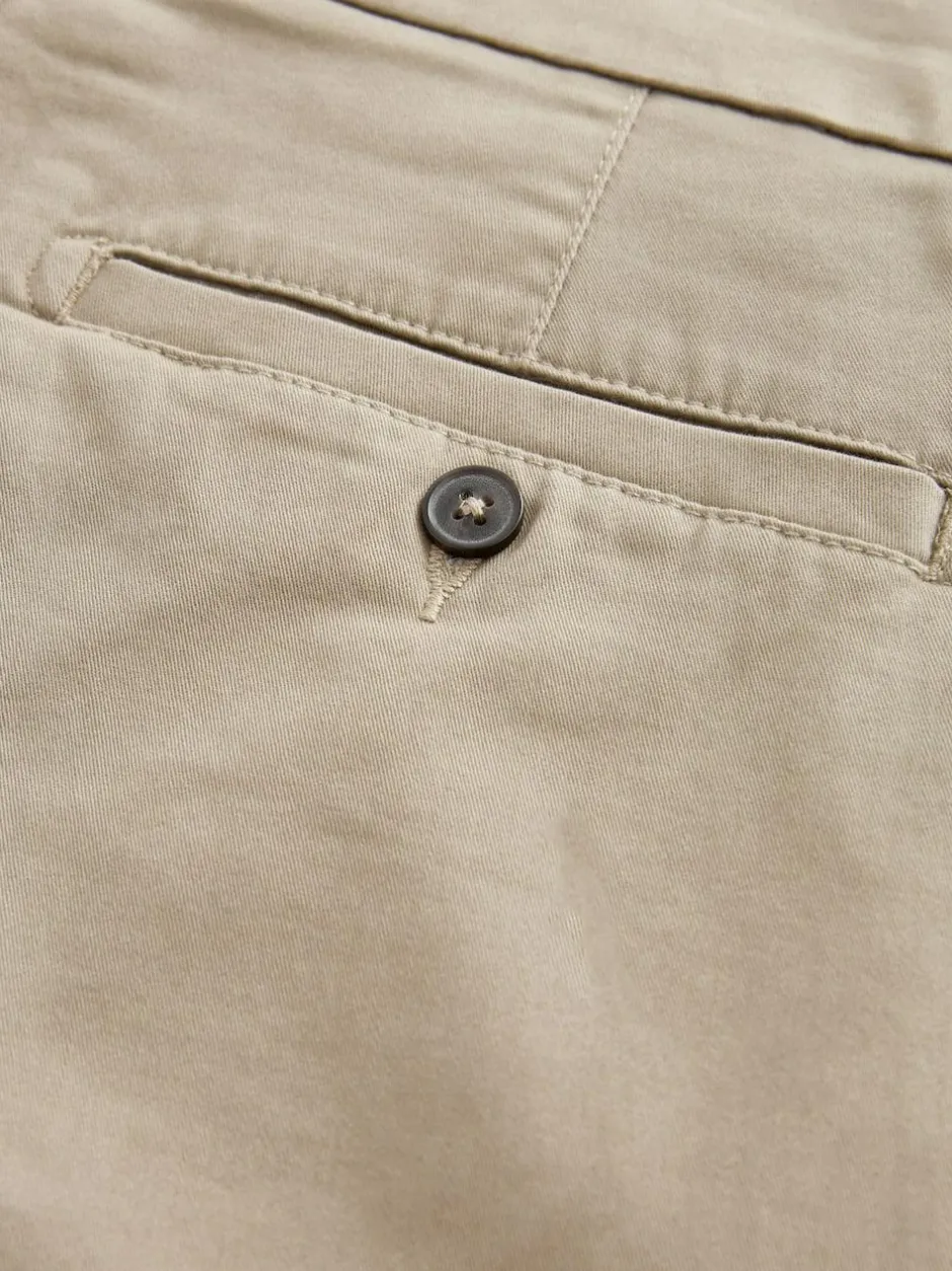 Next Relaxed Fit Stretch Chinos Shorts Stone Clearance