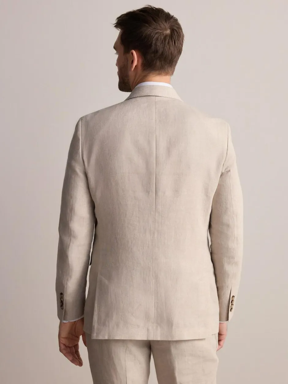 Next Slim Fit Leomaster Italian 100% Linen Suit Jacket Stone Outlet