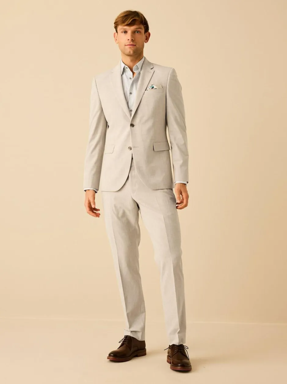 Next Slim Fit Motionflex Stretch Suit Jacket Stone