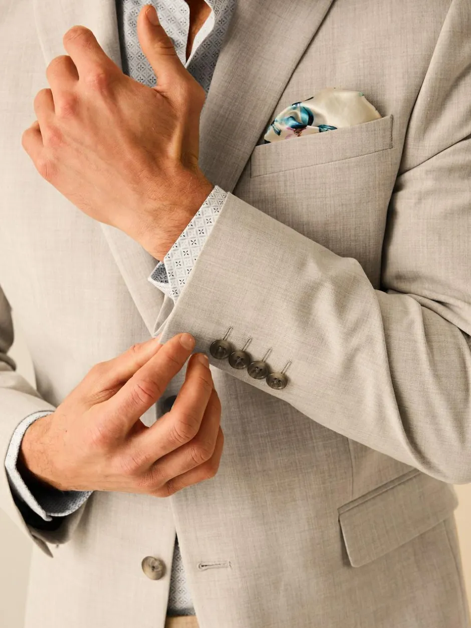 Next Slim Fit Motionflex Stretch Suit Jacket Stone