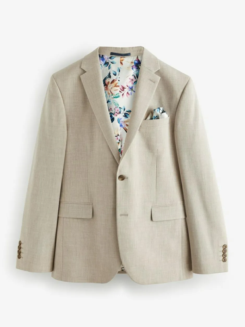 Next Slim Fit Motionflex Stretch Suit Jacket Stone