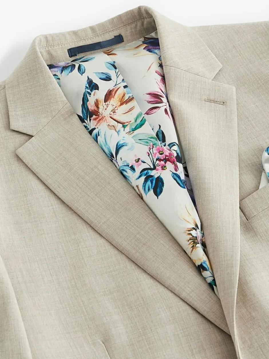 Next Slim Fit Motionflex Stretch Suit Jacket Stone