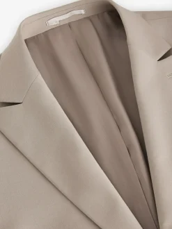 Next Slim Fit Wool Blend Motionflex Suit Jacket Stone