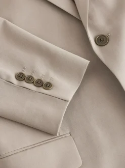 Next Slim Fit Wool Blend Motionflex Suit Jacket Stone