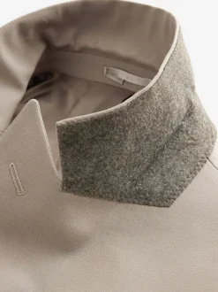 Next Slim Fit Wool Blend Motionflex Suit Jacket Stone