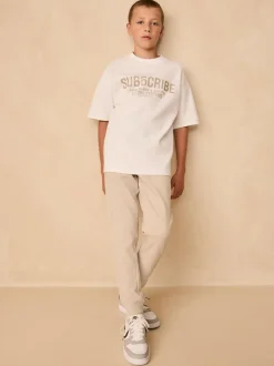 Next Slim Fit Zip Joggers (3-16yrs) Stone Online