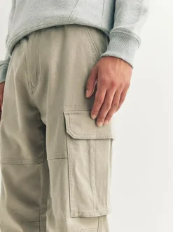 Next Stone Straight Fit Cotton Stretch Cargo Trousers Sale