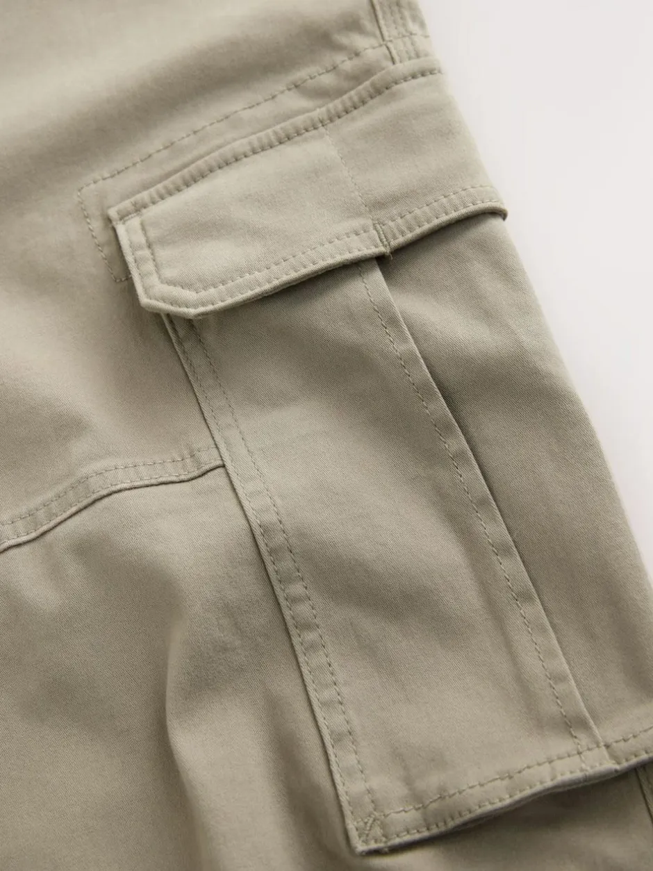 Next Stone Straight Fit Cotton Stretch Cargo Trousers Sale