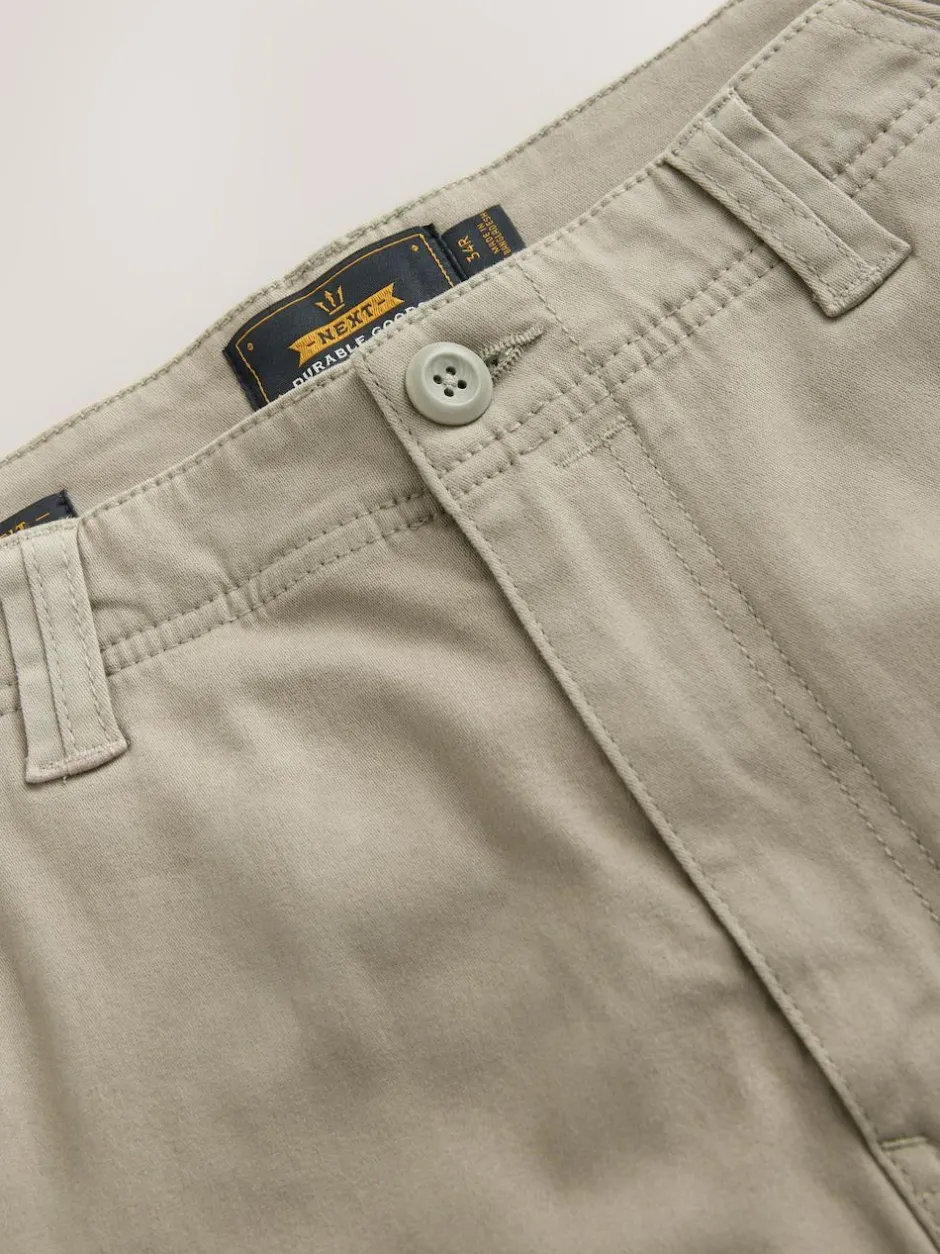 Next Stone Straight Fit Cotton Stretch Cargo Trousers Sale
