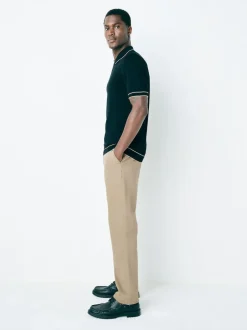 Next Straight Fit Motionflex Chino Trousers Stone Outlet