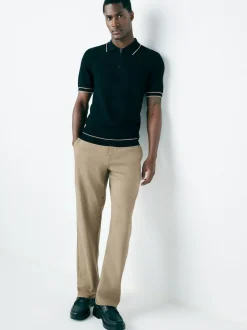 Next Straight Fit Motionflex Chino Trousers Stone Outlet