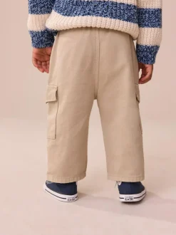 Next Wide Leg Cargo Trousers (3mths-7yrs) Stone Washed