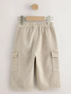 Next Wide Leg Cargo Trousers (3mths-7yrs) Stone Washed