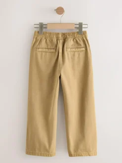 Next Wide Fit Pull On Twill Jeans (3-16yrs) Stone Outlet